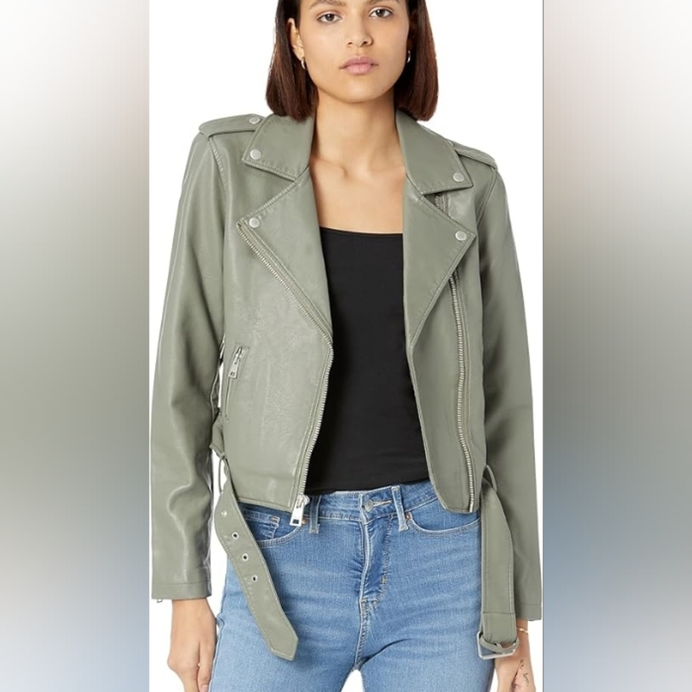Levi's Moto Lined Jacket Sage Faux Leather
